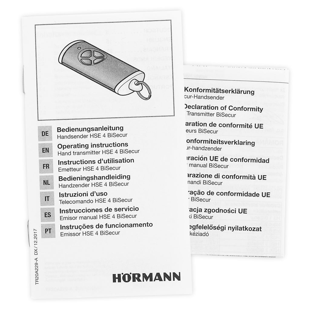 Hörmann handzender HSE 4, BiSecur, Hoogglans Chrome zwart