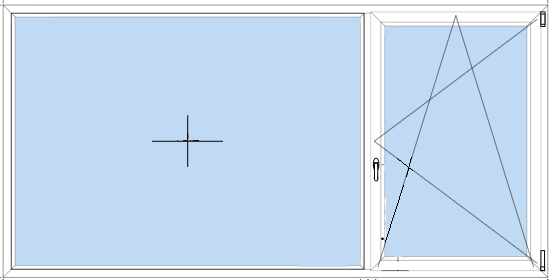 PVC raam Draaikiep 1/3 - vast 2/3